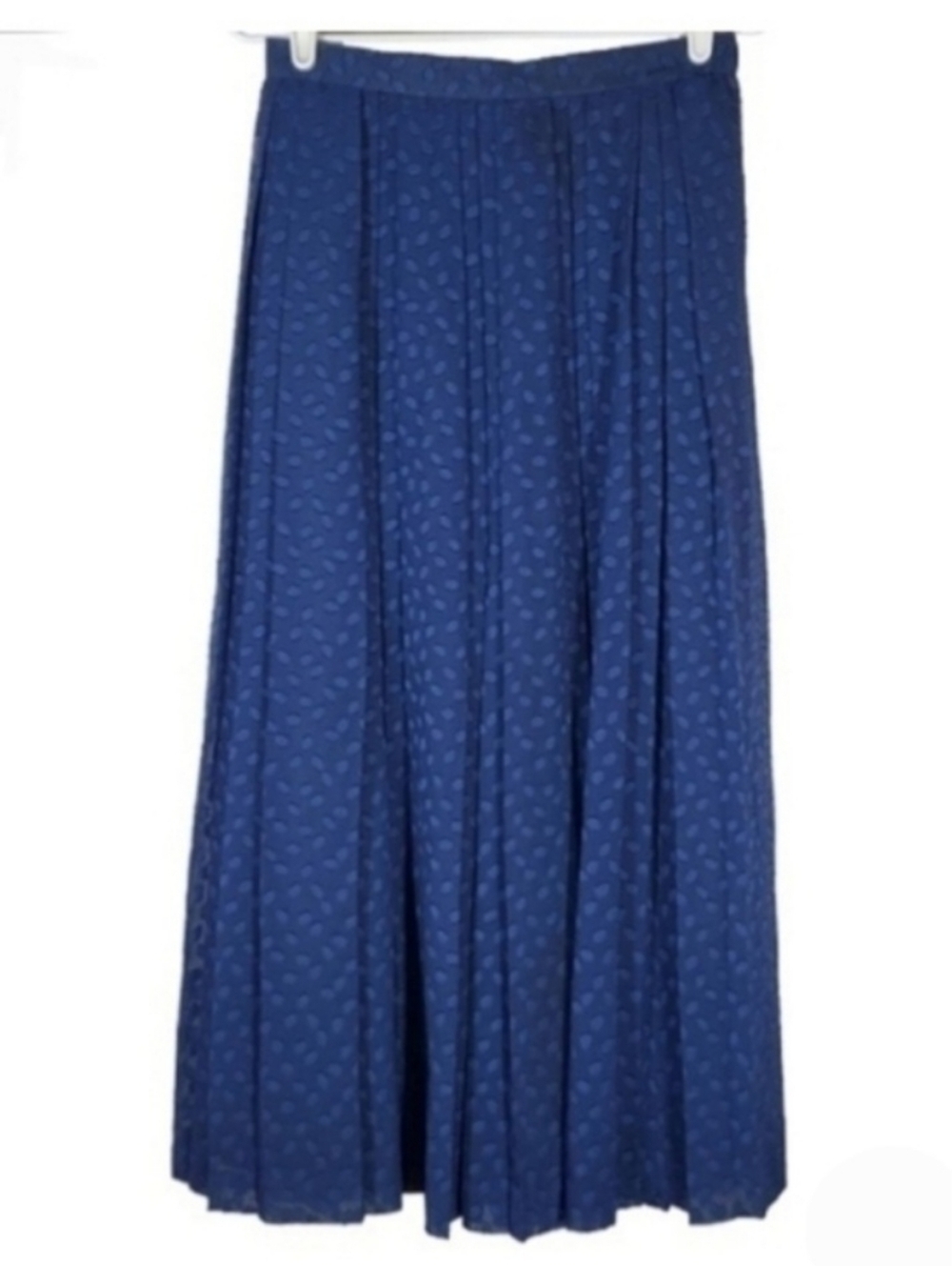 7368 * Evan Picone Vintage Silk Midi Skirt Navy Blue Size 6 Union Label